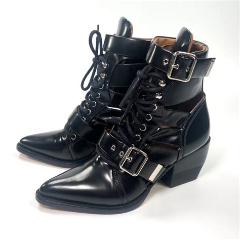 chloe black lace up boots|chloe narcisse 100ml boots.